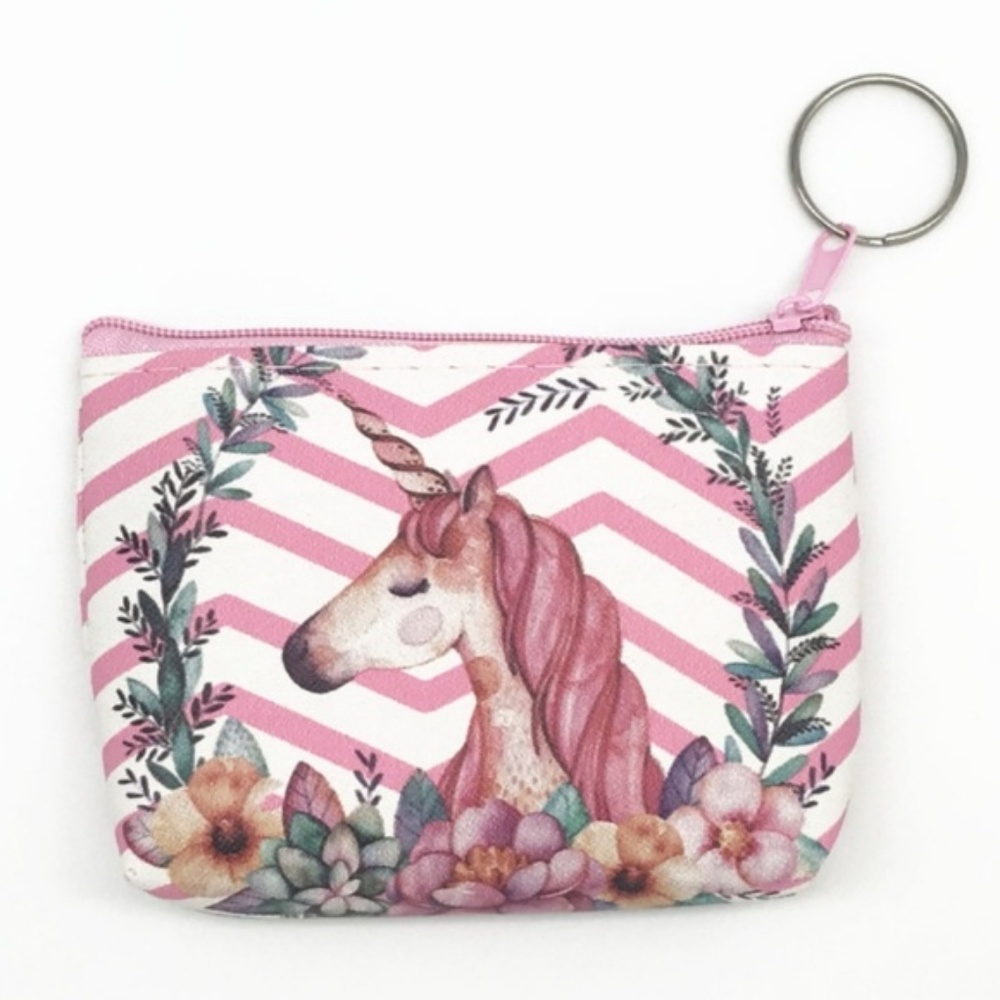 Floral Wreath Unicorn Change Pouch